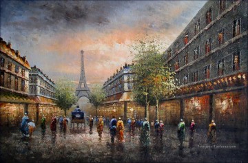 st082B impressionnisme Paris scènes Peinture à l'huile